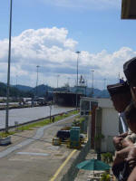 You can see the two tug engines just to the left of the hul